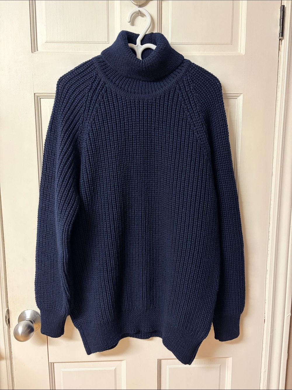 Aran Crafts made in Ireland pure wool navy blue turtleneck sweater men’s size L